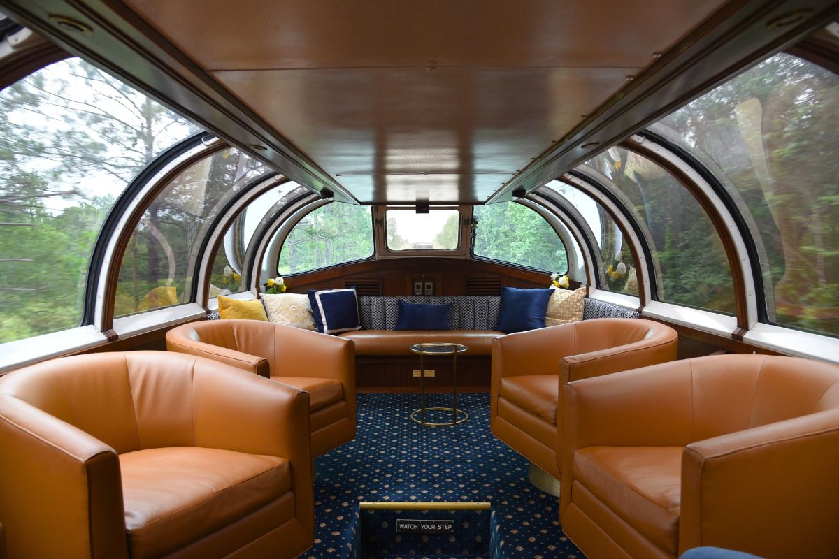 This New ‘Private Jet-Style’ Luxury Train Ride Through California Features Glass Dome Ceilings, Sleek Suites, And A Dedicated Chef