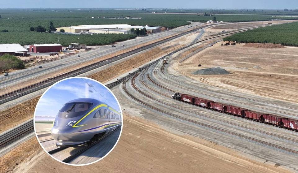 2026 wird das Jahr sein, in dem die Hochgeschwindigkeitsbahn endlich in Kalifornien an den Start geht – hier ist die neue 150 Hektar große Anlage, wo die Gleise verlegt werden
