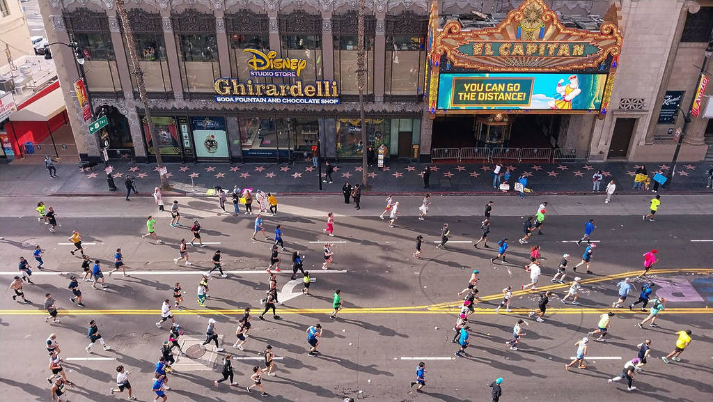 Los Angeles Marathon on Hollywood Boulevard