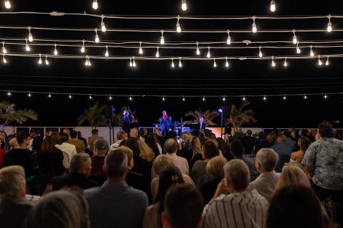 live concert with string lights