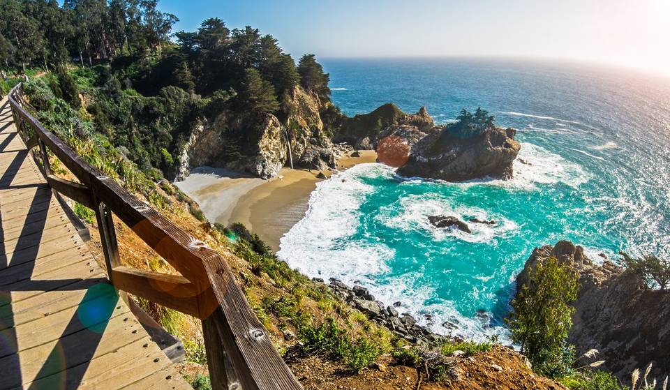 ‘California’s Prettiest State Park’ Is One Of The Few Places On Earth With An 80-Foot Waterfall That Hits The Beach