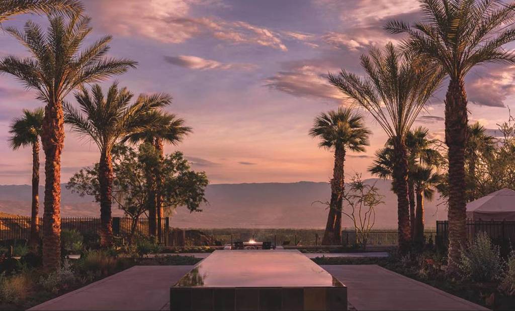 The Ritz-Carlton, Rancho Mirage, located in the exclusive enclave of Rancho Mirage at sunset.