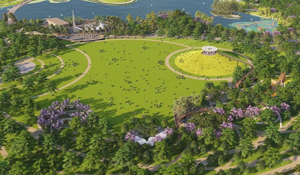 Más grande que Central Park: este gigantesco proyecto de infraestructura del sur de California, de 1000 millones de dólares, está dando vida a un megaparque de 1300 acres y a un centro comercial de 90 000 pies cuadrados