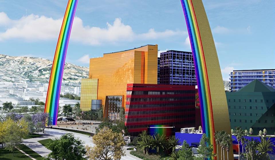 WeHo prévoit un immense projet de 25 acres avec un arc-en-ciel emblématique s&rsquo;élevant à 190 mètres — il pourrait aussi inclure 2 000 logements, un hôtel de 800 chambres et un quartier commerçant