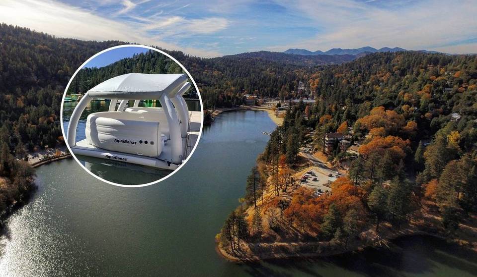 1,5 Stunden von L.A. entfernt: Dieser ruhige Alpensee hat gerade seinen Sommerstrand wiedereröffnet, mit einem riesigen Aquapark und neuen schwimmenden Cabanas mit Verpflegungsangebot