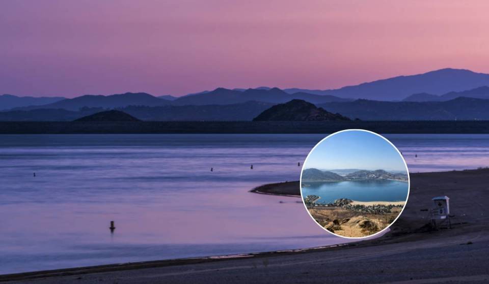 Esta impresionante playa interior, a solo una hora de Los Ángeles, cuenta con más de 430 parcelas de acampada y senderos multiuso que rodean el lago