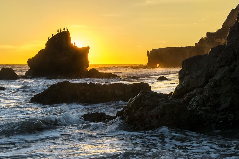 La plage d’État Robert H Meyer au coucher du soleil