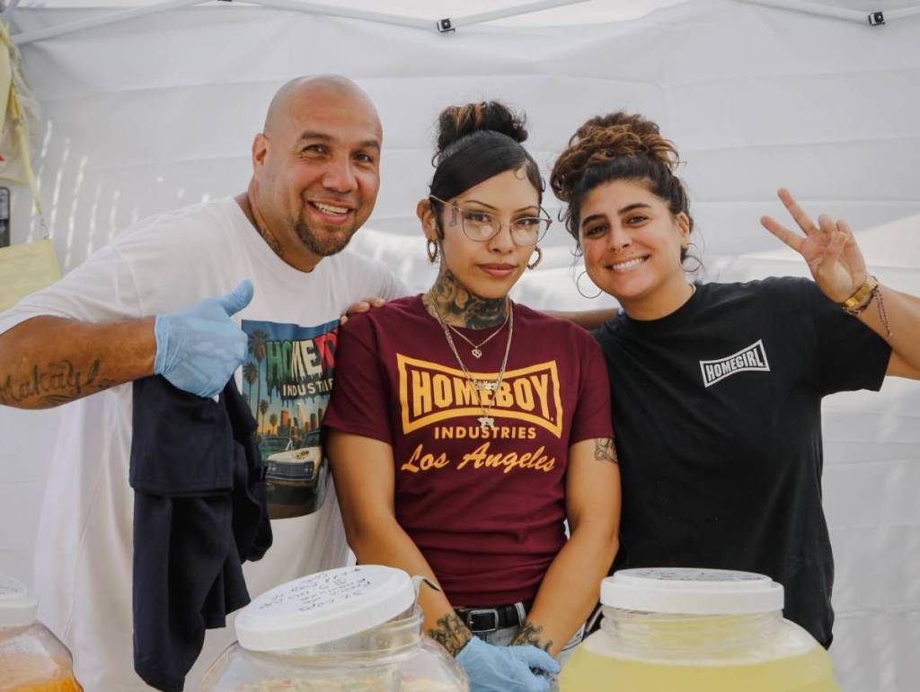 Homeboy Industries staff working and posing at one of their events