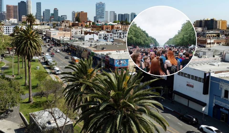 L.A. sperrt einen großen Abschnitt einer seiner verkehrsreichsten Straßen, um zwei Parks zu einer riesigen Straßenparty zu verbinden – mit Live-Musik, Public-Viewing-Veranstaltungen und Imbissständen