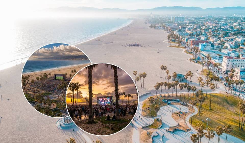 Venice Beach is transforming into a massive fan zone this weekend, with a stadium-size screen right on the boardwalk, live music and a block party
