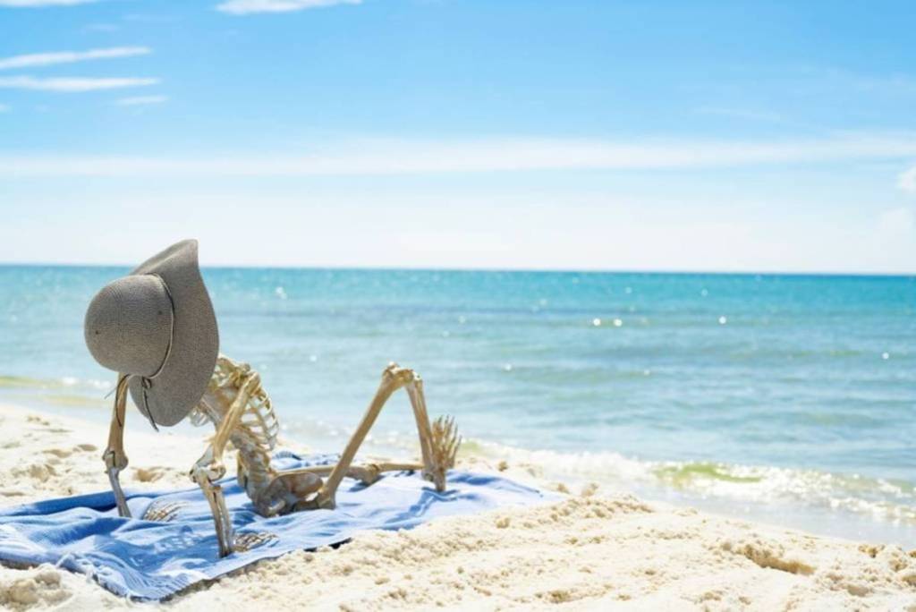 skeleton at the beach