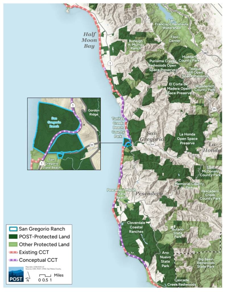 Karte der San Gregorio Ranch