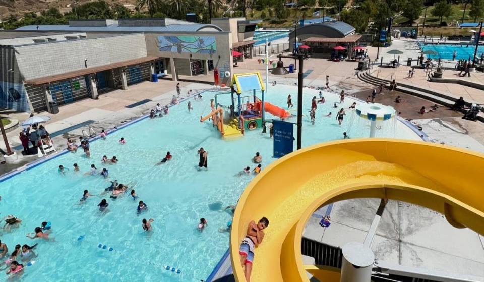 This massive 7-acre water park, just 30 minutes from L.A., has three pools, a 160-foot water slide, and diving boards — all for less than $10