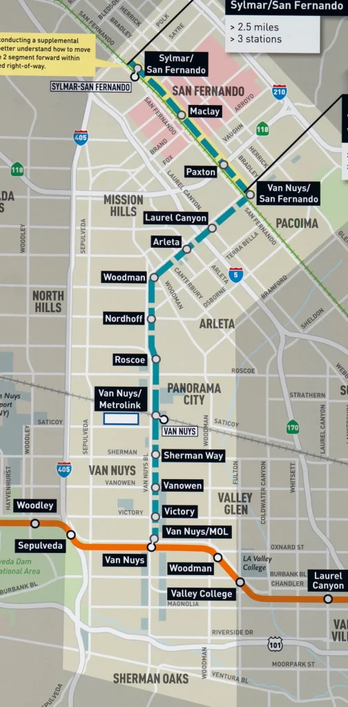 San Fernando Valley Light Train stations