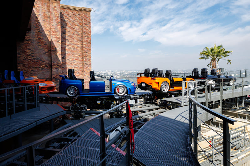 Fast and Furious roller coaster cars