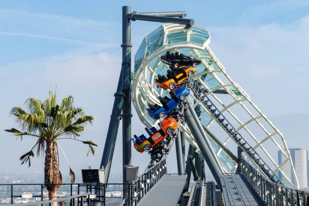 Fast and Furious roller coaster ride outdoors