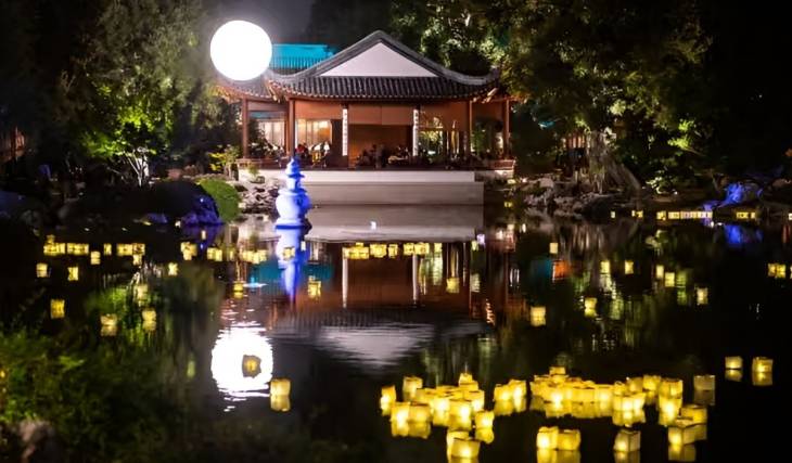 This 15-acre L.A. garden turns into a slice of China for three nights only: a 3,000-year-old festival brings floating lanterns, moonlit strolls, and live music