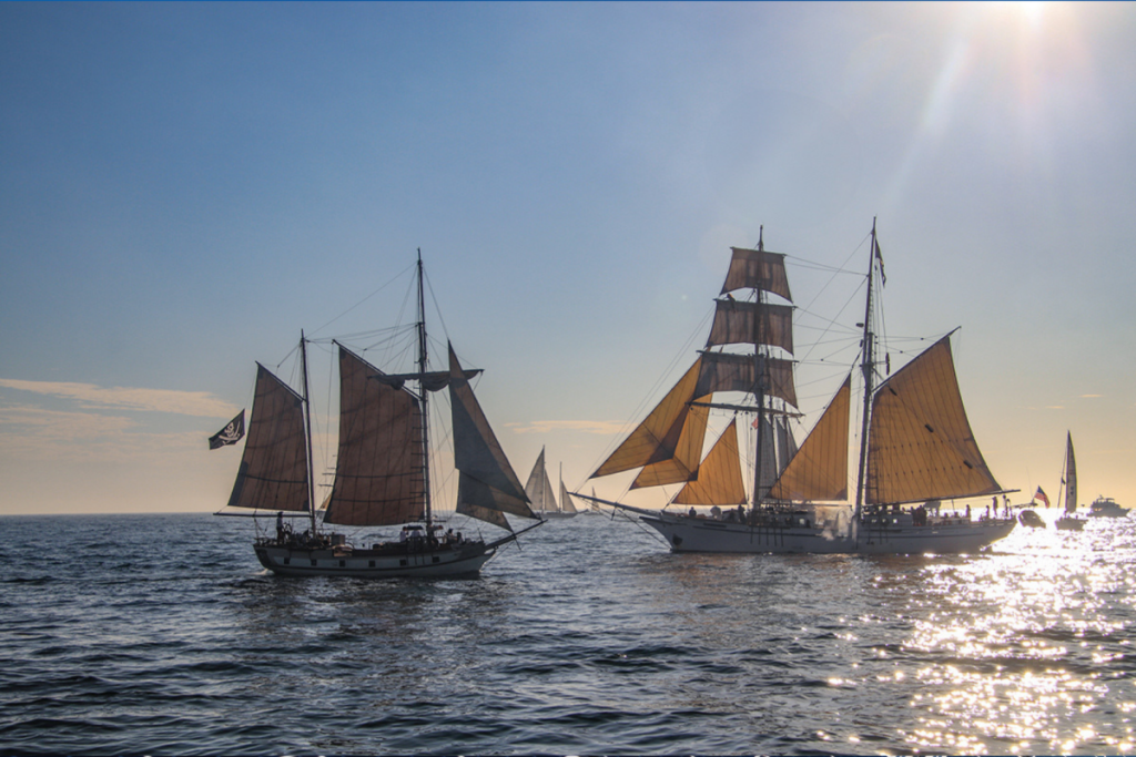Ships on the water at Ocean Institute Maritime Festival in Dana Point