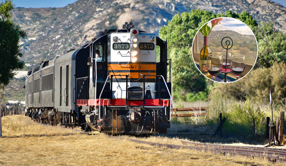La seule expérience de train à vin de Californie du Sud serpente à travers les paysages spectaculaires du haut désert lors d’un voyage en train d’époque avec six vins locaux à déguster — et elle revient le mois prochain