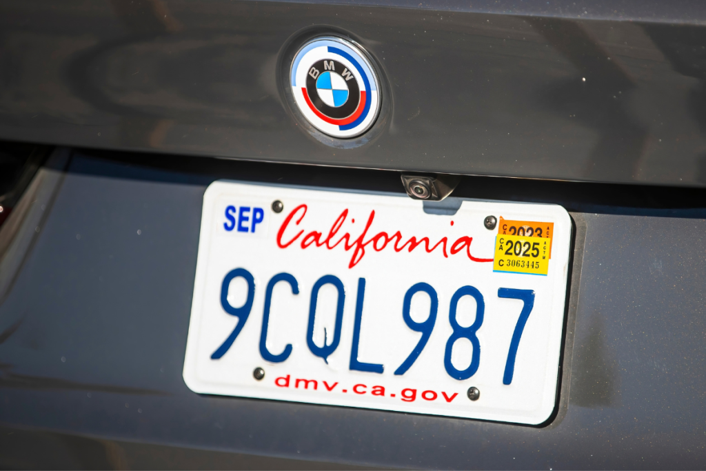 California license plate