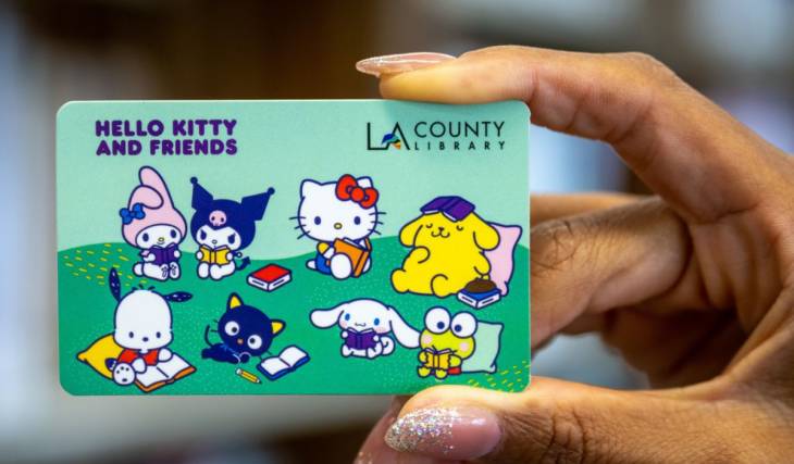 L.A. County Library launches a free limited-edition Hello Kitty card, themed pro