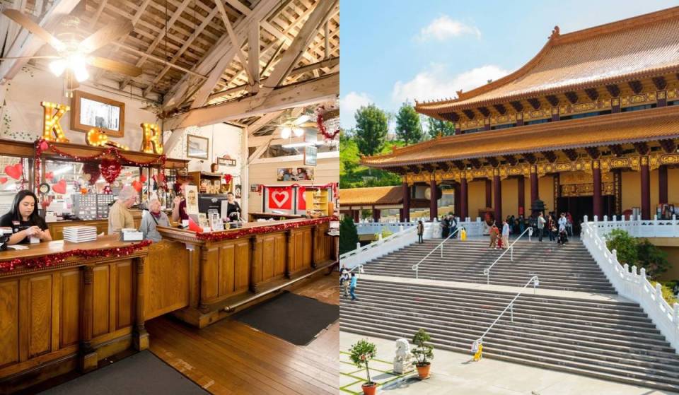 30 minutes from L.A.: North America’s largest Buddhist temple and California’s biggest antique hub sit just 6 miles apart, complete with a $10 lunch buffet