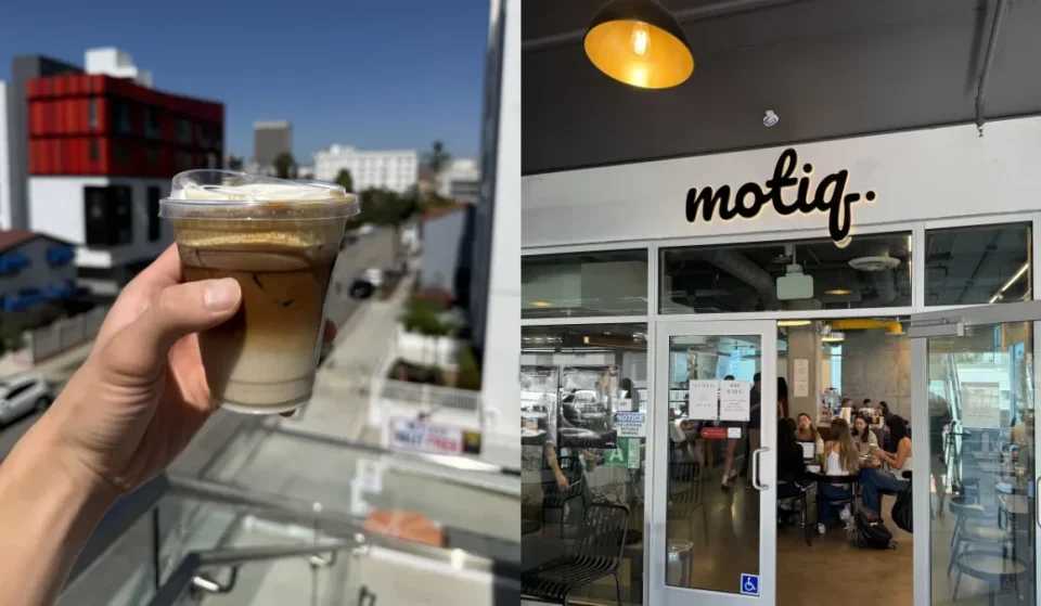 Motiq cafe Los Angeles: remote work seating and free valet