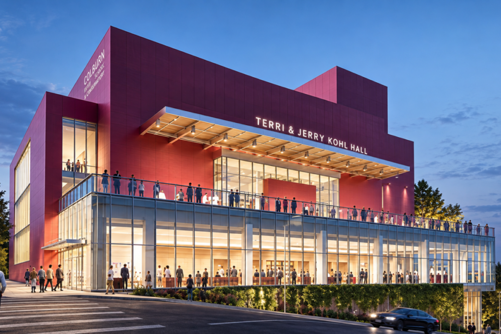 El centro de Los Ángeles contará con un llamativo edificio emblemático, el «Pink Kandi», cuando se inaugure oficialmente en septiembre de 2027 la sala de conciertos Frank Gehry de Colburn, con capacidad para 1.000 personas.