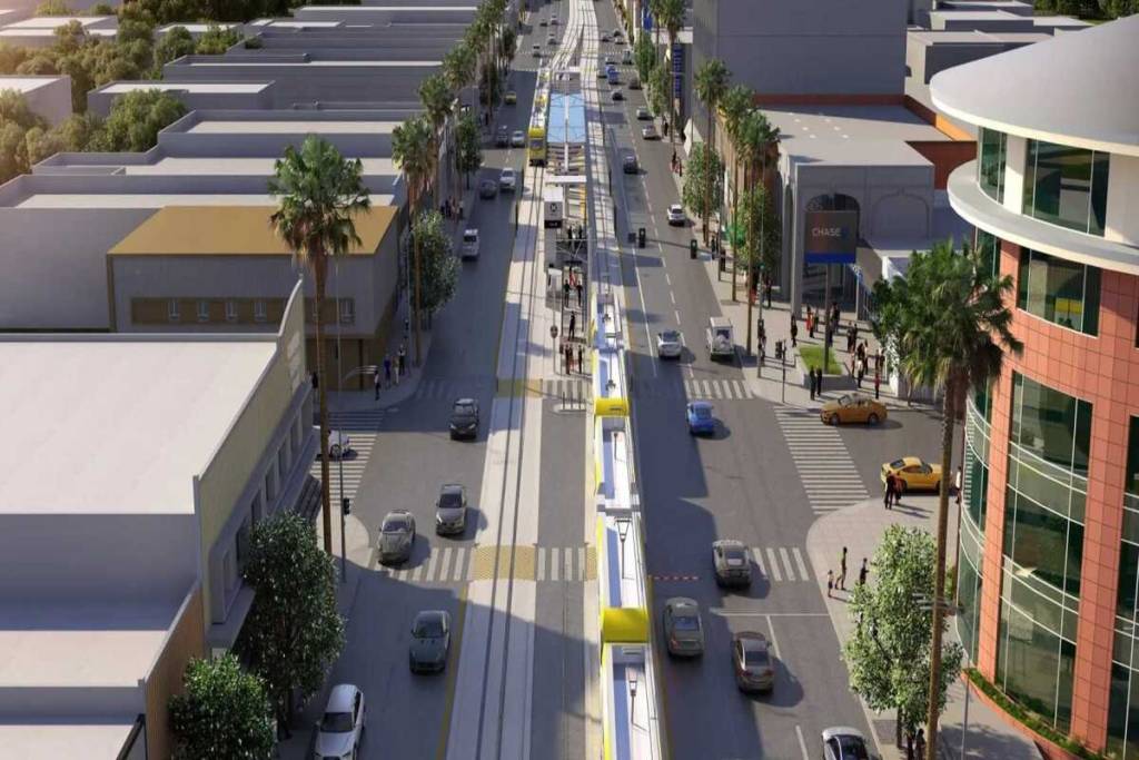 L.A. Metro legt offiziell den Grundstein für ein 4-Milliarden-Dollar-Stadtbahnprojekt und bringt nach 70 Jahren wieder Nahverkehrszüge auf den Van Nuys Boulevard