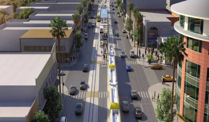 L.A. Metro legt offiziell den Grundstein für ein 4-Milliarden-Dollar-Stadtbahnprojekt und bringt nach 70 Jahren wieder Nahverkehrszüge auf den Van Nuys Boulevard