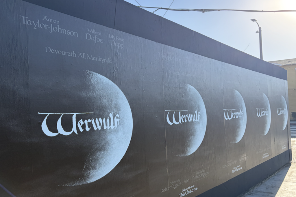 Focus Features puts up barricade posters featuring a crescent moon for Werwulf in L.A.
