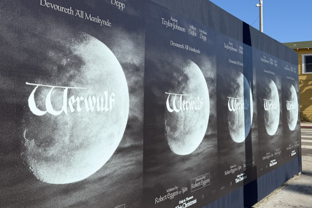 Focus Features puts up barricade posters featuring a full moon for Werwulf in L.A.
