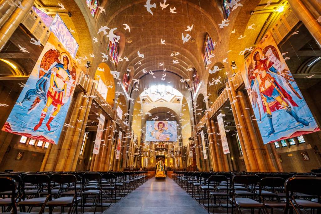 basiliek part of crossroad exhibition at manchester cathedral