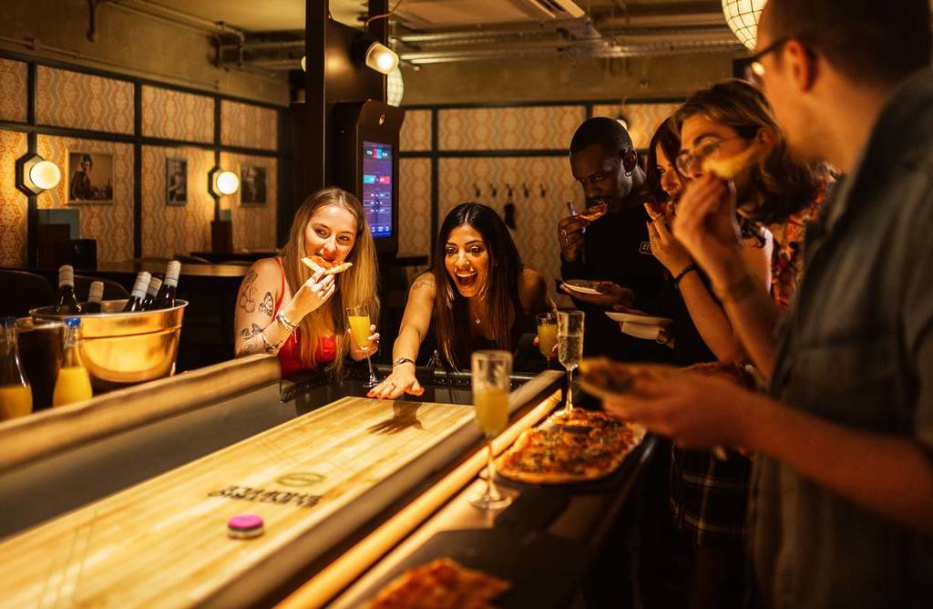 electric shuffle bottomless brunch shuffleboard bank holiday