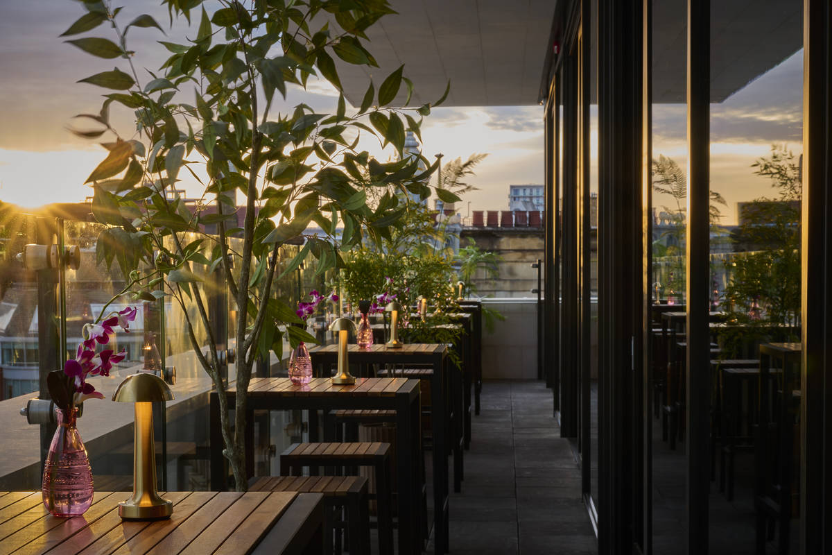 terrace at sora rooftop bar at malmaison manchester deansgate