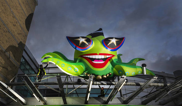 A decade after giant inflatable monsters first invaded Manchester rooftops, 12 iconic city landmarks are being taken over for the UK’s biggest free Halloween trail