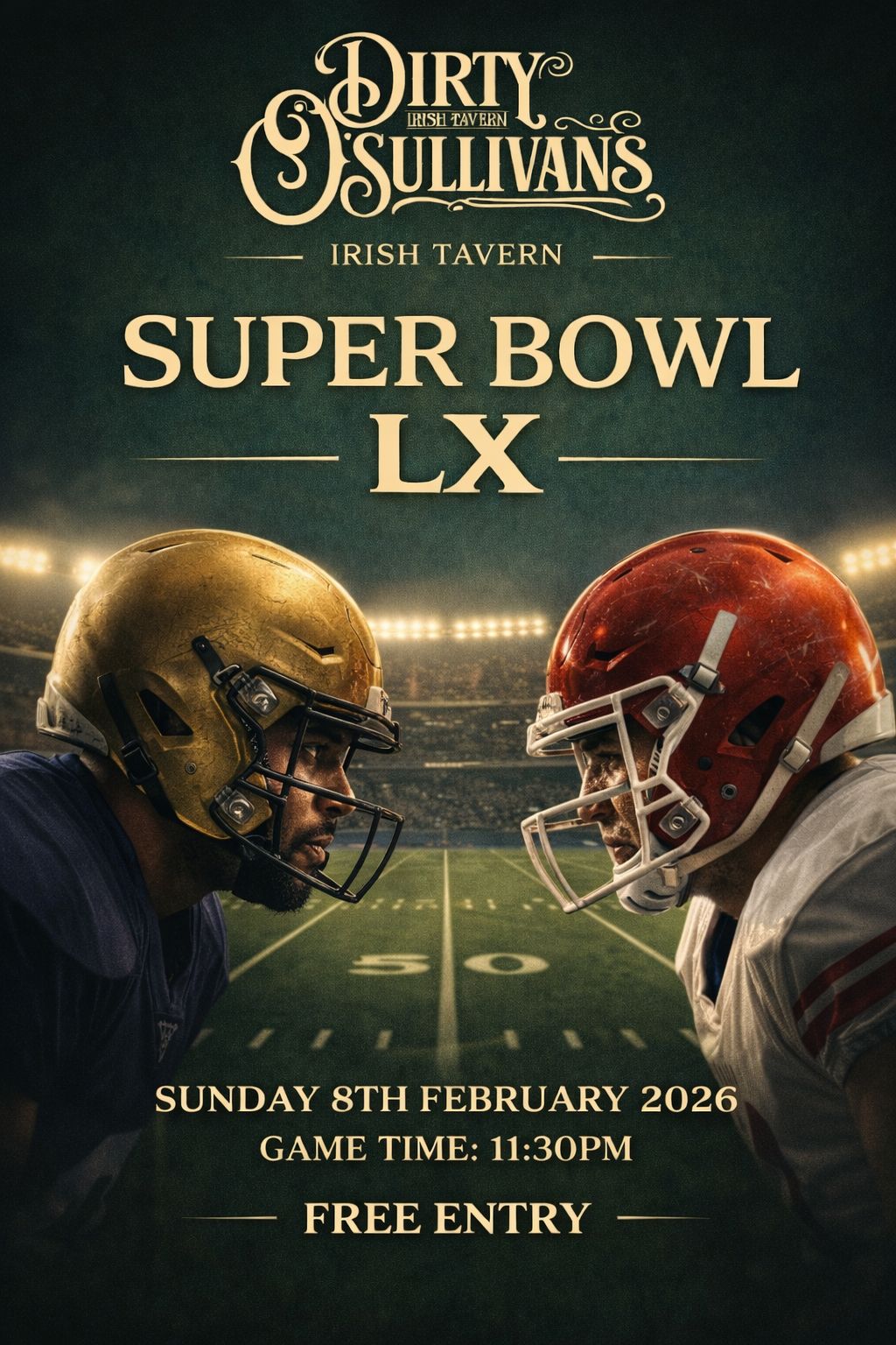 super bowl dirty o'sullivans manchester poster