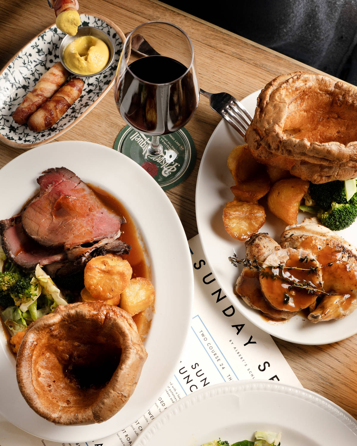 alberts schloss sunday roast on table for fathers day