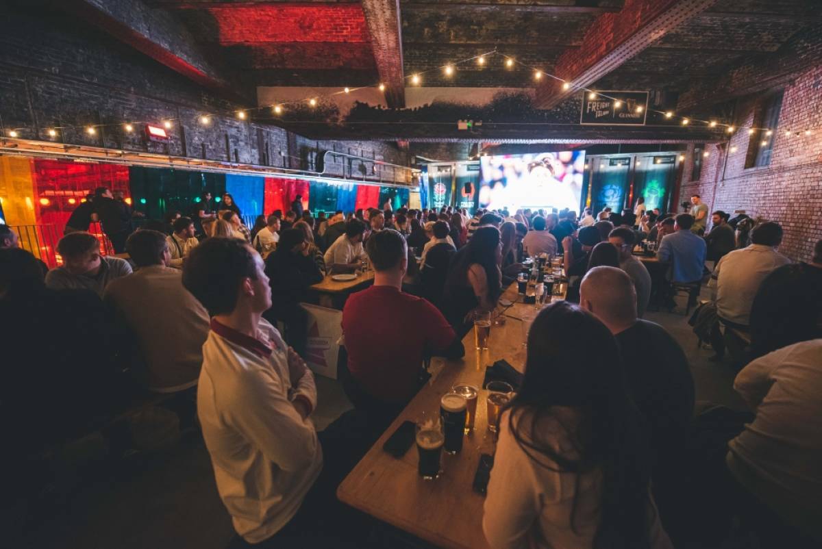freight island sports bar showing football euros manchester