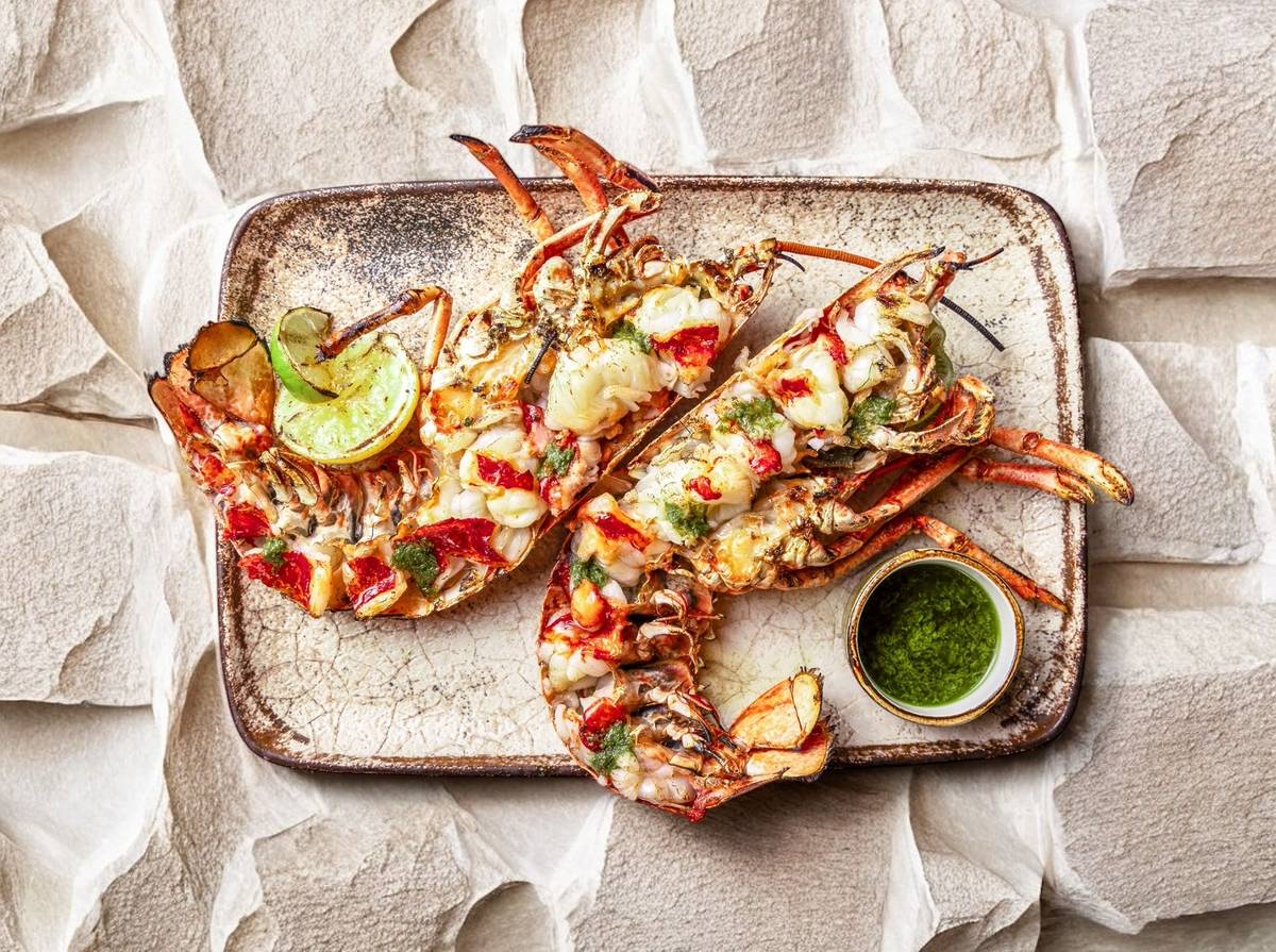 half lobster on table at australasia graduation manchester