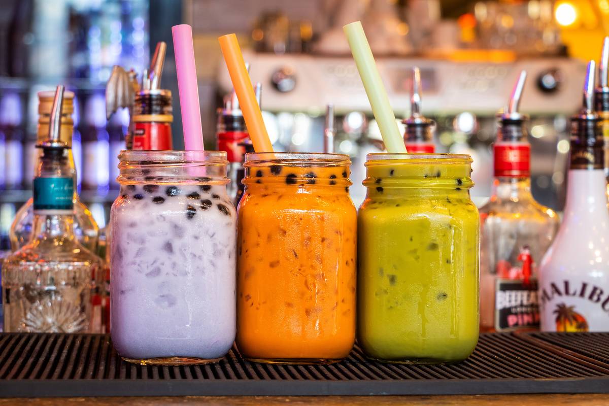 bubble tea on table
