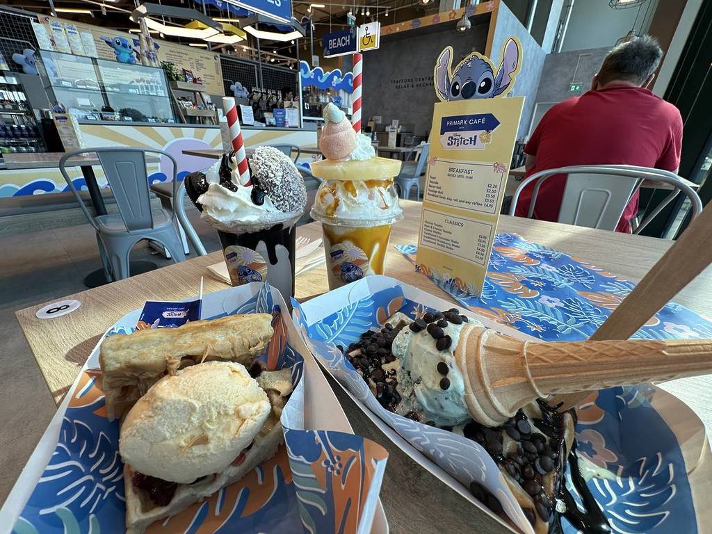 stitch cafe primark waffles and milkshakes manchester