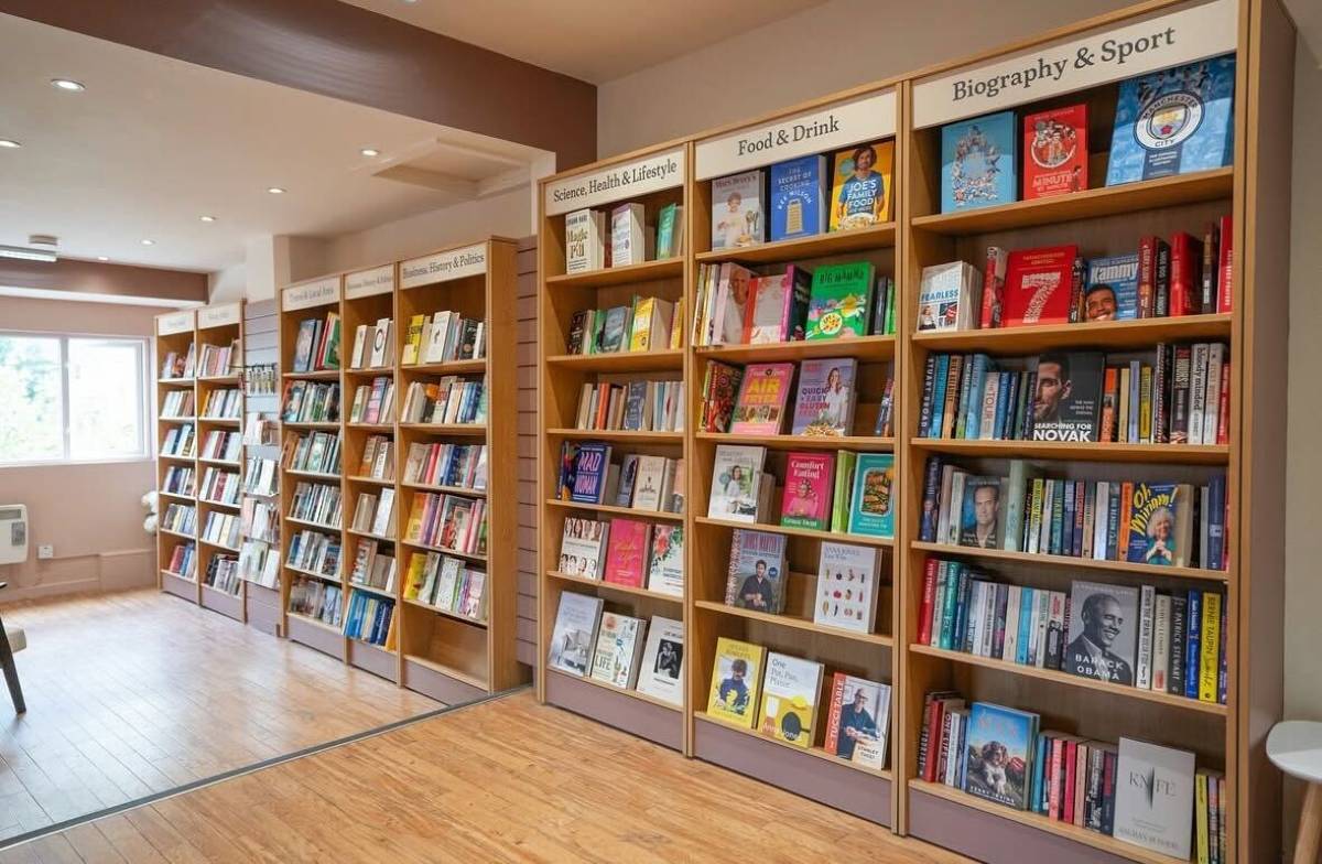 simply books bramhall interior bookshelves which has won independent bookshop of the year