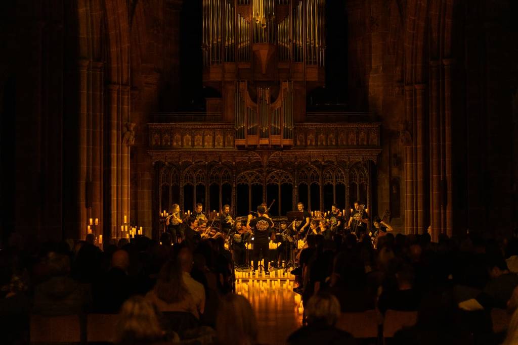 A Candlelight concert at Manchester Cathedral.