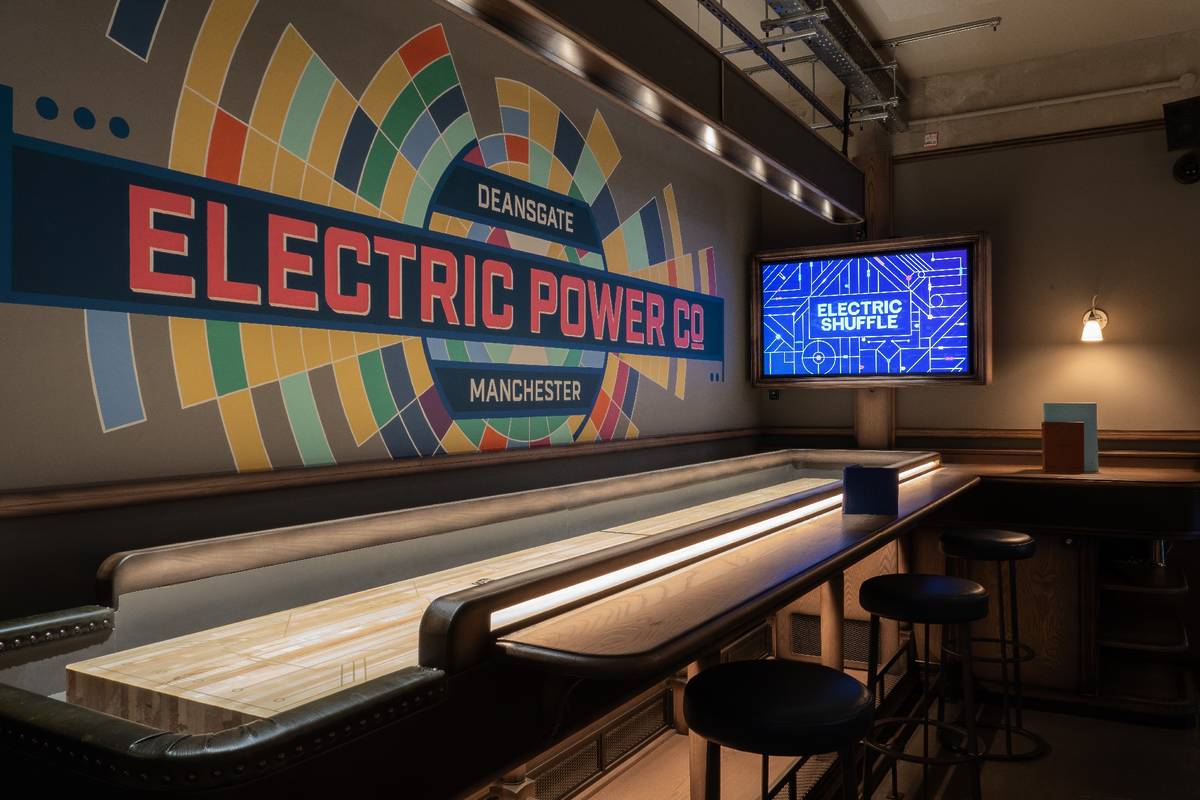 HighTech Manchester Shuffleboard Bar Electric Shuffle Now Open