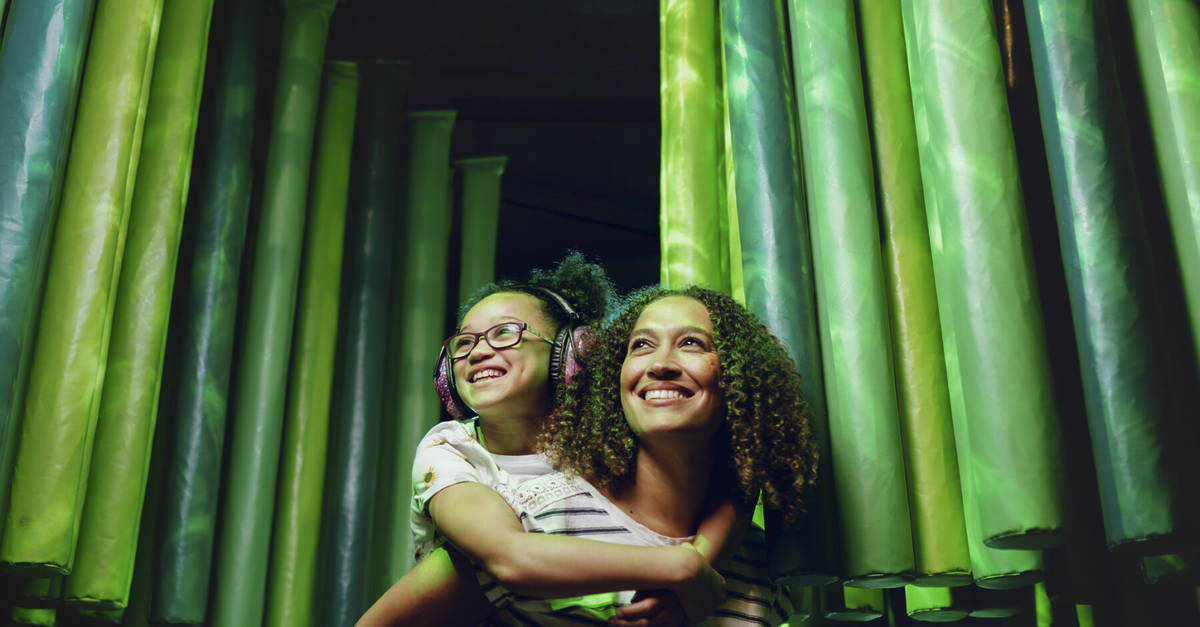 mother and daughter at science and industry museum manchester