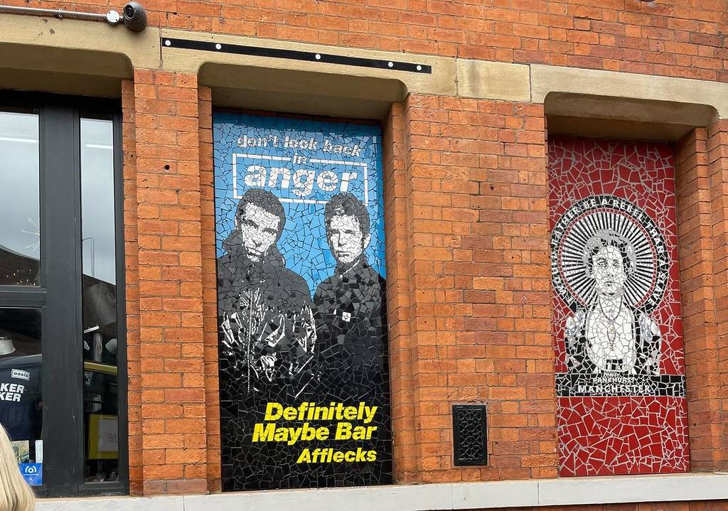 oasis mosaic outside definitely maybe afflecks in manchester