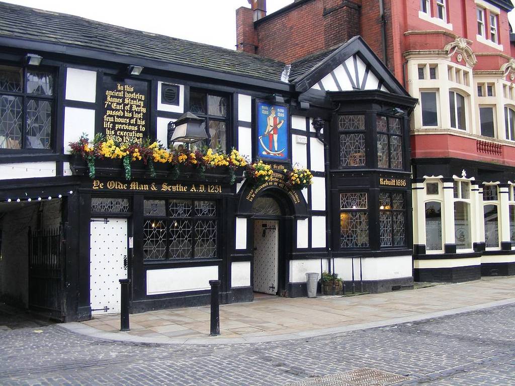 ye olde man and scythe pub bolton exterior