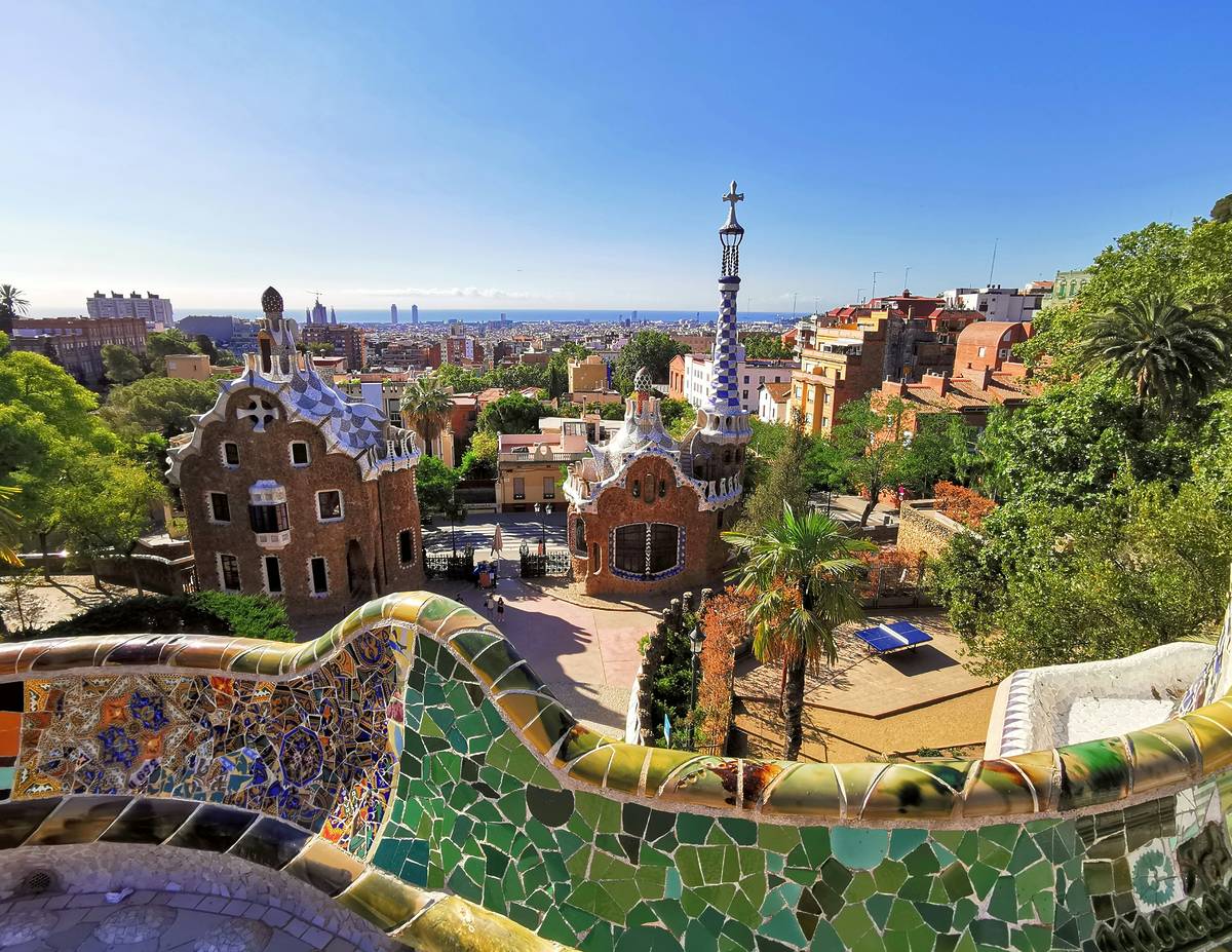 park guell in barcelona, spain
