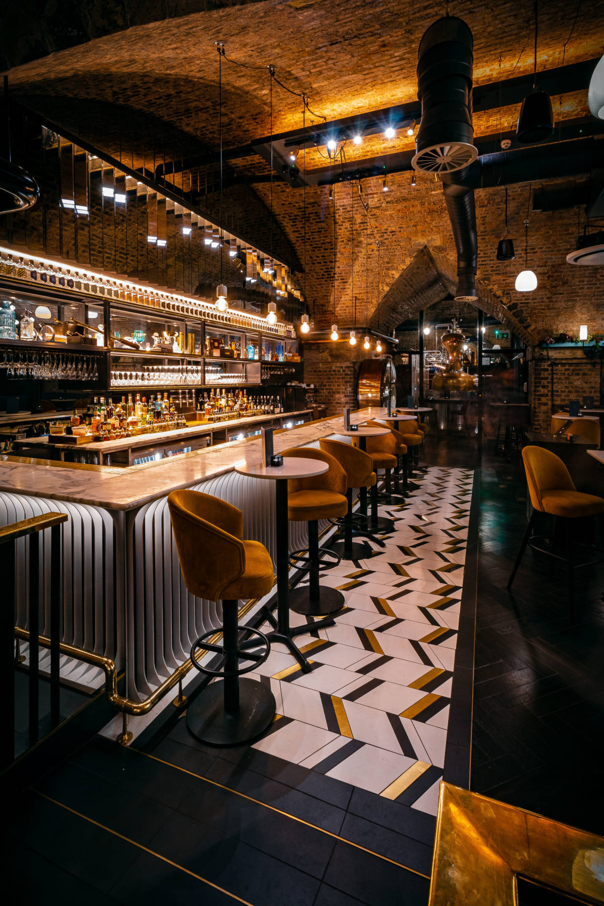 bar area spirit of manchester distillery